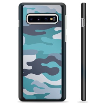 Samsung Galaxy S10 ochranný kryt - Modrá kamufláž