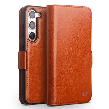 Samsung Galaxy S23 5G Qialino Classic Wallet Leather Case - Svetlo hnedá