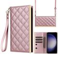 Samsung Galaxy S23 FE Luxury Quilted Wallet Case - Rose Gold