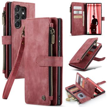 Samsung Galaxy S23 Ultra 5G Caseme 2-in-1 Multifunctional Wallet Case - Red