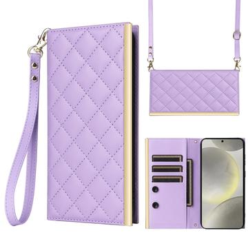 Samsung Galaxy S24 Luxury Quilted Wallet Case - Purple