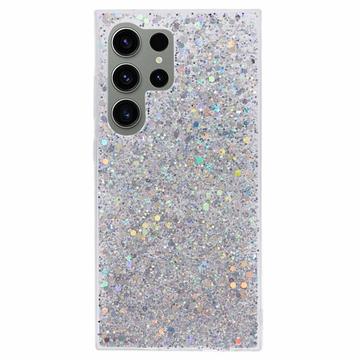 Samsung Galaxy S24 Ultra Glitter Flakes TPU Case - Silver