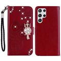 Samsung Galaxy S24 Ultra Owl Rhinestone Wallet Case