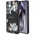 Samsung Galaxy S25 Ultra Guess Grained Printed Flower Pattern Case - MagSafe Compatible - Black