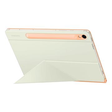 Puzdro Smart Book Cover pre Samsung Galaxy Tab S9/S9 FE EF-BX710POEGWW – Biela / oranžová