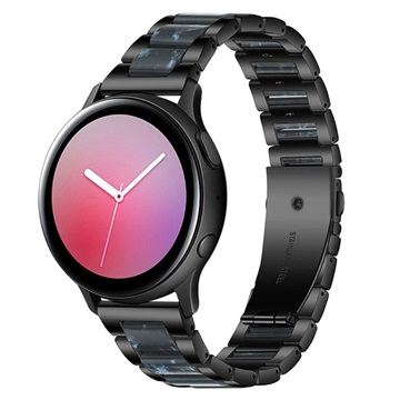 Samsung Galaxy Watch4/Watch4 Classic/Watch5/Watch6/Watch FE/Watch7 klasický popruh z nehrdzavejúcej ocele - tmavo modrá / čierna