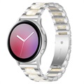 Samsung Galaxy Watch4/Watch4 Classic/Watch5/Watch6/Watch FE/Watch7 klasický popruh z nehrdzavejúcej ocele - Pearl White / Silver