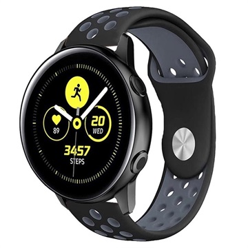 Samsung Galaxy Watch Active Silikone Band - čierna / šedá