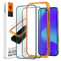 Spigen ALM Glas.tR iPhone 14 Pro Max Tempered Glass Screen Protector - 2 Pcs. - Black