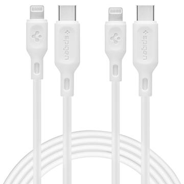 Spigen DuraSync MFi USB-C to Lightning Cable - 2-Pack, 100cm - White