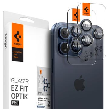 Spigen Glas.tR Ez Fit Optik Pro iPhone 14 Pro/14 Pro Max/15 Pro/15 Pro Max/16 Pro/16 Pro Max Chránič Objektívu Fotoaparátu - Titánový modrý