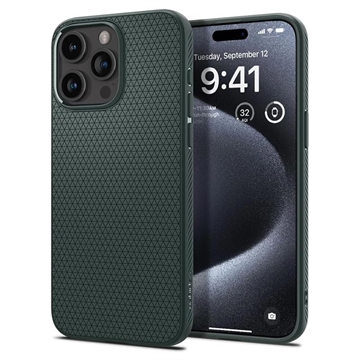 iPhone 15 Pro Spigen Liquid Air TPU Case - Tmavozelený