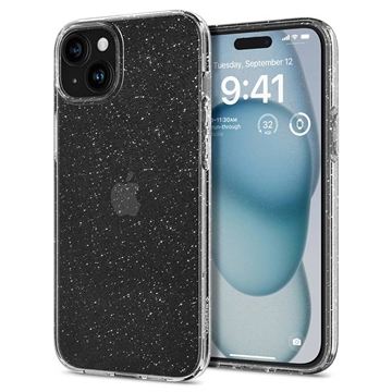 Trblietky s kvapalinovým kryštálom iPhone 15 Case - priehľadné