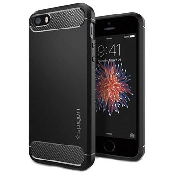 iPhone 5/5S/SE Spigen Ultra Rugged Capsule Case (Otvorená krabica - Hromadné vyhovujúce) - Black