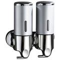 Stainless Steel Dual Head Shampoo/Soap Dispenser - 2x500ml - Silver