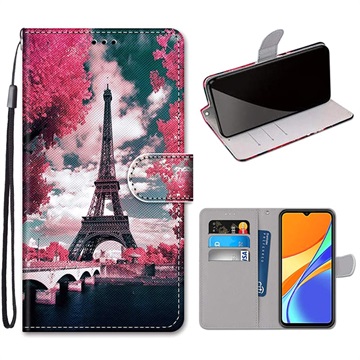 Štýl série Xiaomi Redmi 9c, Redmi 9c NFC Wallet Case - Eiffel Tower