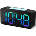 Super Loud Alarm Clock for Heavy Sleepers with 7-Color Night Light - Black