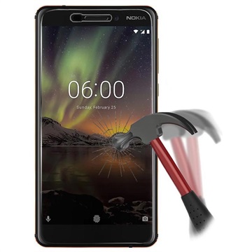 Nokia 6.1 Ochranná sklenená sklenená obrazovka - 9H, 0,3 mm - čistá