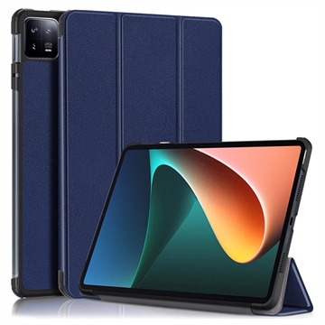 Xiaomi Pad 6/Pad 6 Pro Smart Folio Puzdro Série Tri-Fold - Modrá