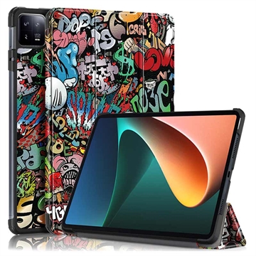 Xiaomi Pad 6/Pad 6 Pro Smart Folio Puzdro Série Tri-Fold - Graffiti