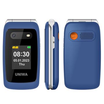 UNIWA V202T 4G Flip Mobile Phone for Elderly - Danish, Finnish, Swedish, English Languages