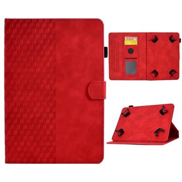 Universal 3D Pattern Smart Tablet Folio Case - 10" - Red