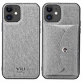 VILI T iPhone 12/12 Pro Case s magnetickou peňaženkou - šedá