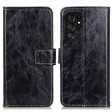 Samsung Galaxy S25 Ultra Wallet Case with Magnetic Closure - Black