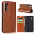 OnePlus Nord Wallet Leather puzdro s Kickstandom - hnedá