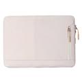 Water Resistant Elegant Oxford Laptop Sleeve w. Side Pocket - 14.6" - Beige