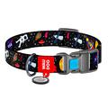 Waudog Nylon Dog Collar with QR Code - Size S - NASA