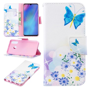 Séria Wonder Series Huawei P30 Lite Wallet Case - Blue Butterfly