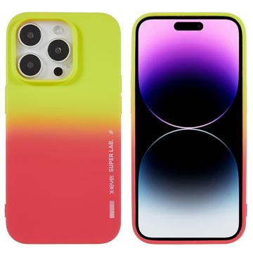 TPU Puzdro X-Level Rainbow na iPhone 14 Pro - Červená / Žltá