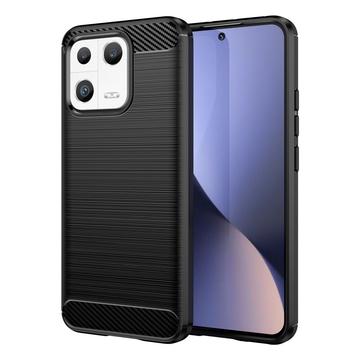 Xiaomi 13 Puzdro z Brúseného TPU - Uhlíkové Vlákno - Čierne