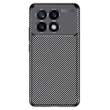 Xiaomi Redmi K70/K70 Pro/Poco F6 Pro Beetle Puzdro TPU z Uhlíkových Vlákien - Čierne