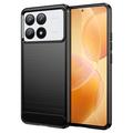 Xiaomi Redmi K70/K70 Pro/Poco F6 Pro Puzdro z Brúseného TPU - Uhlíkové Vlákno