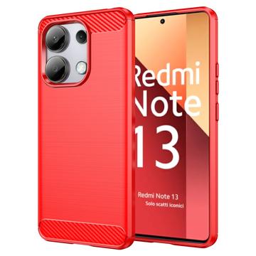 Xiaomi Redmi Note 13 4G Puzdro z Brúseného TPU - Uhlíkové Vlákno