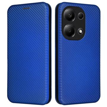 Xiaomi Redmi Note 13 Pro 4G/Poco M6 Pro Preklopný Puzdro - Uhlíkové Vlákno - Modrá