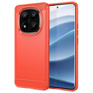 Xiaomi Redmi Note 14 Pro+ 5G Puzdro z Brúseného TPU - Uhlíkové Vlákno