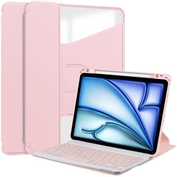 iPad Air 11 2024/2025 360 Rotating Smart Case with Bluetooth Keyboard - Pink