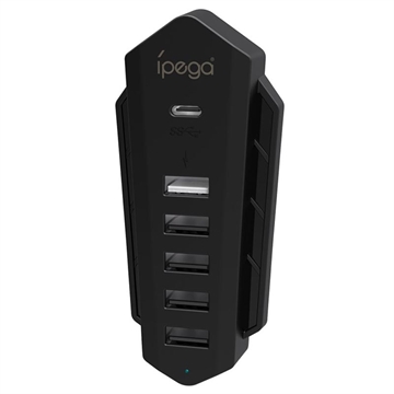 iPega P5036 PS5 USB Hub - 5xUSB-A, 1xUSB-C - Čierny