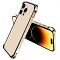 Kovový Nárazník iPhone 14 Pro so Zvýšenými Okrajmi - Gold