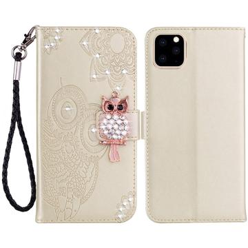 iPhone 14 Pro Owl Rhinestone Wallet Case