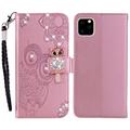 iPhone 14 Pro Owl Rhinestone Wallet Case