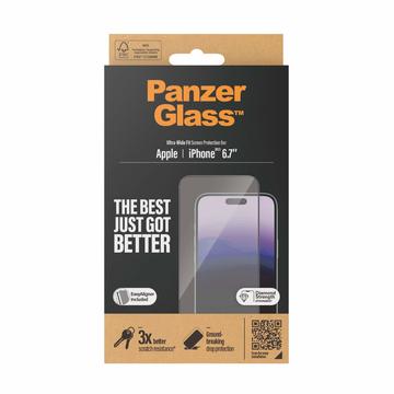 Ochrana obrazovky z tvrdeného skla iPhone 15 Plus PanzerGlass Ultra-Wide Fit EasyAligner - Čierny okraj