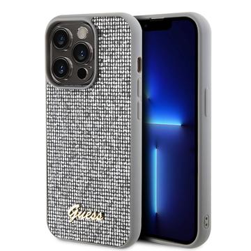 iPhone 15 Pro Guess Disco Metal Script Logo Case - Silver