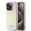 iPhone 15 Pro Guess Iridescent Metal Script Hybrid Case