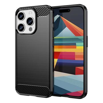 iPhone 15 Pro Max Puzdro z Brúseného TPU - Uhlíkové Vlákno