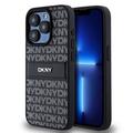 iPhone 15 Pro Max DKNY Repeat Pattern Tonal Stripe Case - Black