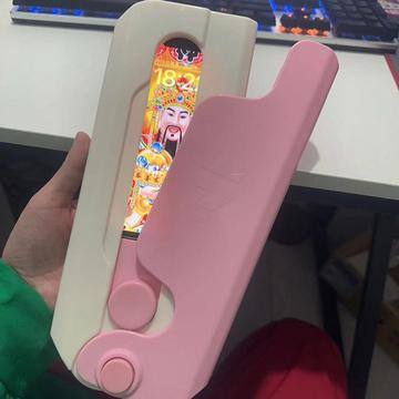 iPhone 15 Pro Max Giant Carrot Knife Stress Relieving Case - Pink / White